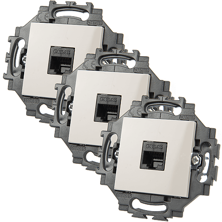 Priza date RJ45 UTP cat 5E Dahlia, Gewiss GW35271Y, ivoar