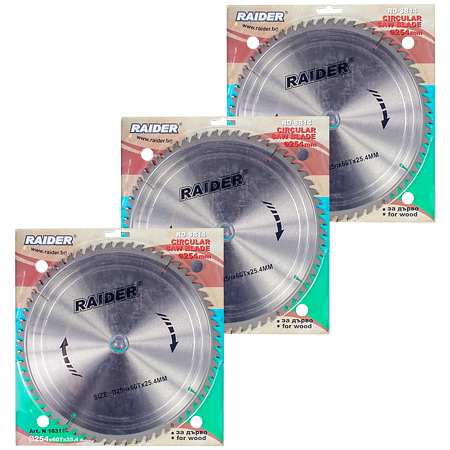 Disc circular debitare lemn, Raider, 60 dinti, 254 x 25.4 mm