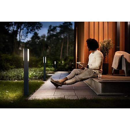 Stalp iluminat exterior Philips Stratosphere, 3.8 W, aluminiu, antracit, inaltime 79 cm