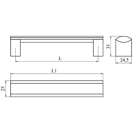 Maner AA329B 256 mm, aluminiu mat