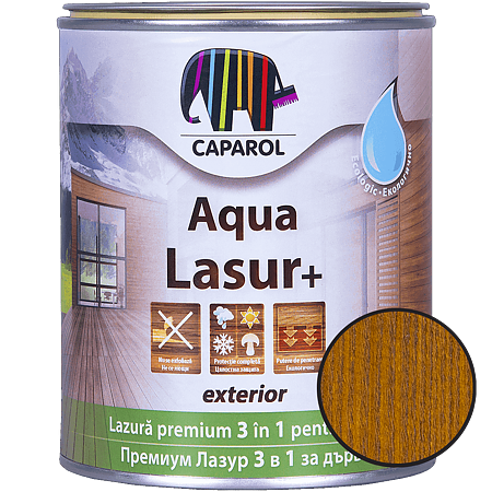 Lazura pentru lemn de exterior Caparol Aqua Lasur +, aluna, 0,75 l