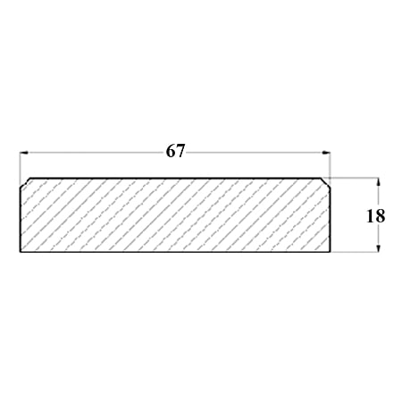 Profil inchidere pin termotratat, 12 buc, 18 x 67 mm, 2.5 m