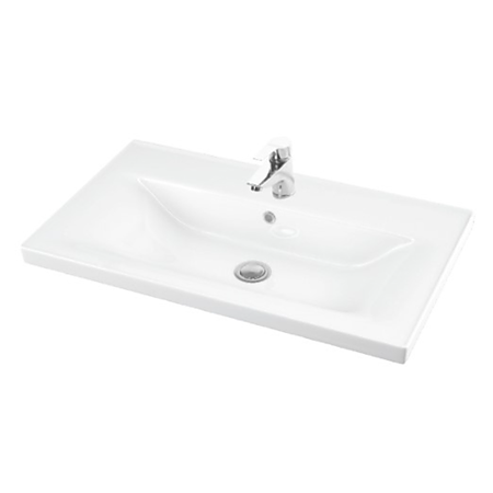Set Mobilier Seria 750 Badenmob, masca, lavoar, oglinda, alb, 800 mm