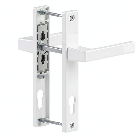 Maner usa PVC cu sild, aluminiu, alb RAL 9016, 85 mm