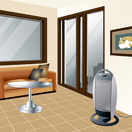 Radiator cu halogen FK 21 Somogyi, portabil, 1200 W, 36 x 52 x 26 cm, 3 trepte, cu stativ, oprire automata la rasturnare, IP20