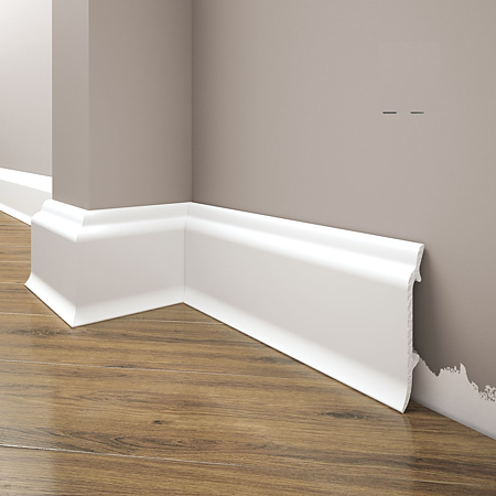 Plinta duropolimer, alb, Elegance, 2440 x 19 x 83 mm Plinta duropolimer, alb, Elegance, 2440 x 19 x 83 mm