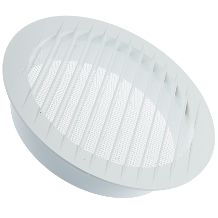 Grila ventilatie circulara cu plasa de insecte Dospel KRO 150, ABS, 150 mm, alb