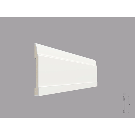 Plinta decorativa poliuretan PL07, interior, alb, 15 x 1.7 x 200 cm