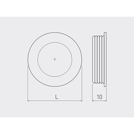 Maner rotund pentru mobilier, incastrat, zamac, alb, L 40,5 mm