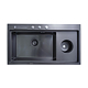 Chiuveta bucatarie Sandonna Handmade HD9250, inox, negru, 1 cuva stanga, 92 x 50 cm