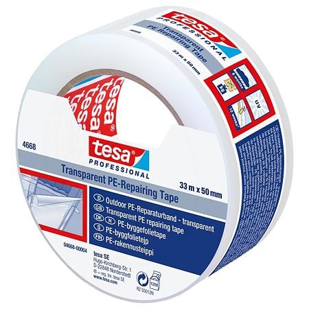 Banda adeziva pentru fixare si reparatie Tesa 4668, transparent, 33 m x 50 mm