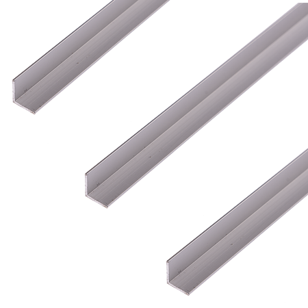Cornier laturi egale, aluminiu, 10 x 10 x 1 mm , L 1 m