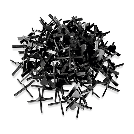 Distantier placi ceramice, tip cruce, refolosibili, polipropilena, negru, 2 mm, 100 bucati