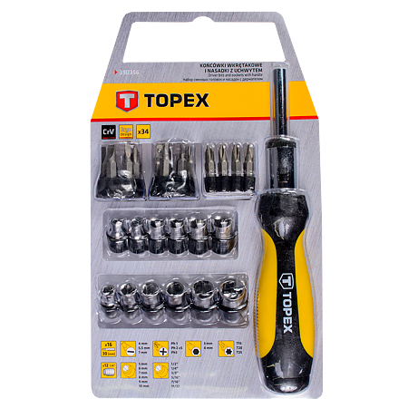 Maner suport cu 29 accesorii Topex