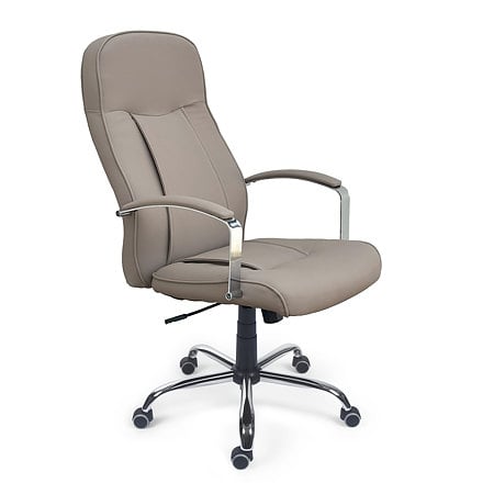 Scaun birou directorial taupe Antares Montgomery, tapiterie piele ecologica, rotativ, reglabil pe inaltime, 61 x 72 x 119 - 129 cm