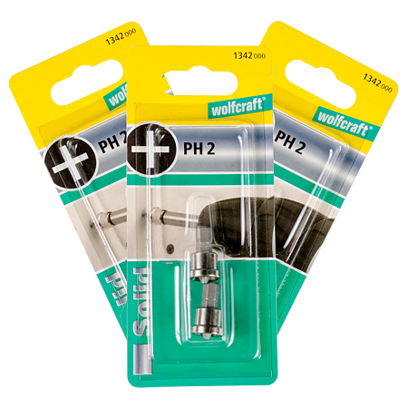 BitI solizi Philips Wolfcraft, PH2, 2 buc, 25 mm