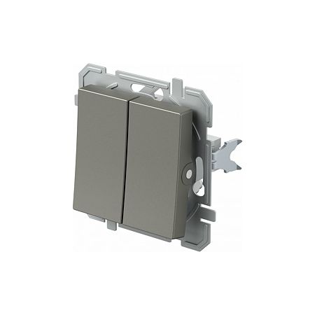 Intrerupator dublu Tem Logiq, titan, 10 A x 250 V Intrerupator dublu Tem Logiq, titan, 10 A x 250 V