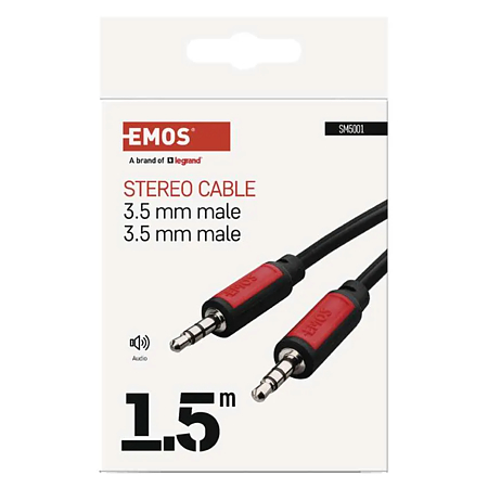 Cablu audio Jack stereo Emos, tata - tata 3.5 mm, 1.5 m