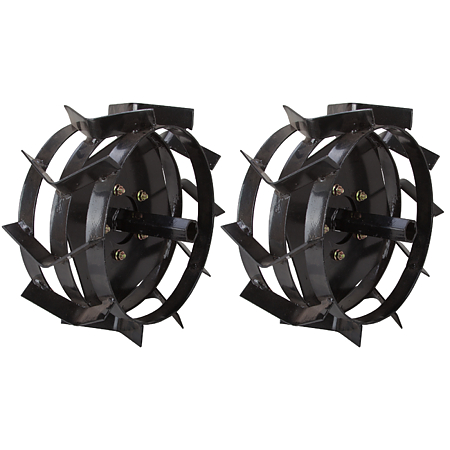 Roti metalice cu manicot pentru motosapa/motocultor Evotools 676123, otel, negru, 340 mm diametru