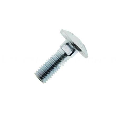 Surub cap bombat torbant, otel zincat alb, DIN 603 ZA, M5 x 50 mm, 10 bucati