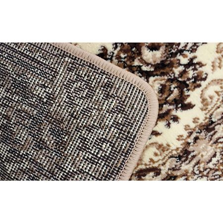 Covor clasic Gold 047/12, polipropilena BCF, bej-maro, 60 x 110 cm