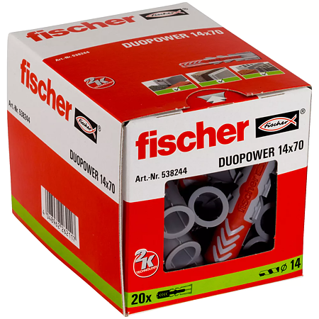Diblu Fischer Duopower, nylon, 14 x 70 mm, 20 bucati