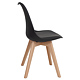Scaun bucatarie tapitat negru Depozitul de scaune Celia, piele ecologica, cadru lemn, max. 110 kg, 48.5 x 50 x 82.5 cm