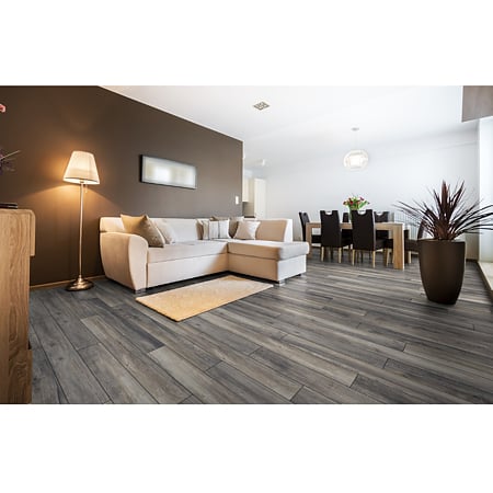 Parchet laminat 10 mm Kronotex Amazone 3572 Oak Harbour Grey, nuanta medie, stejar gri, clasa de trafic 33, click Aqua Pearl, 1380 x 157 mm