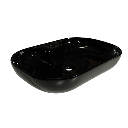 Lavoar dreptunghiular Sanitop Blay, montaj blat, ceramica, negru, 62 x 41 x 12.5 cm