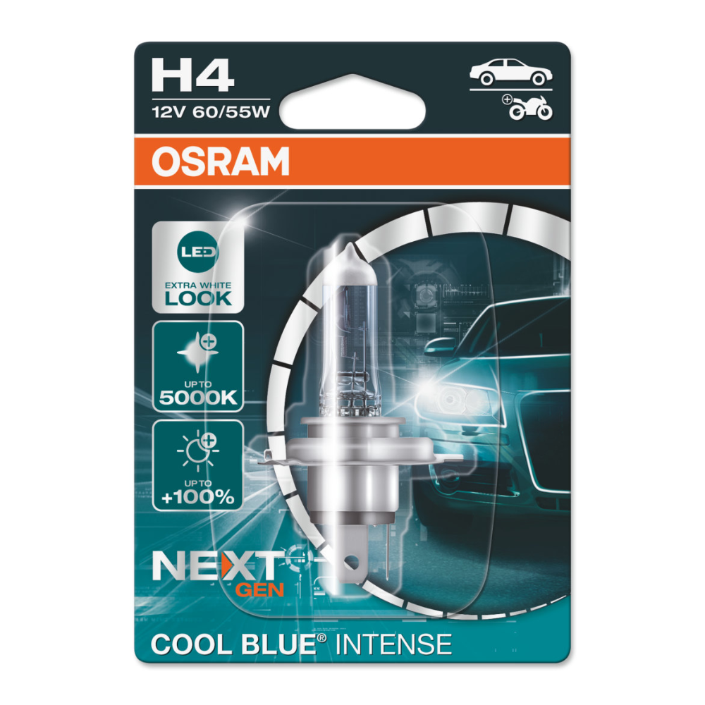 Bec auto far halogen Osram H4 Cool Blue Next Generation, 60/55w, 12v