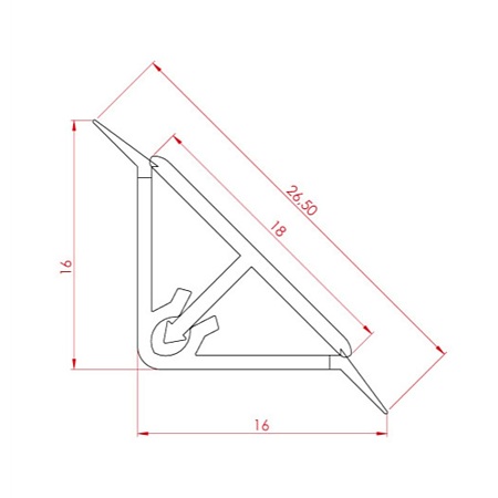 Profil inaltator MINI T, aluminiu, negru, 4 m