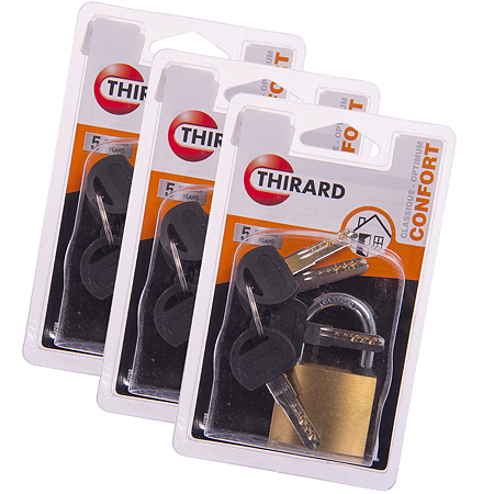 Lacat din alama, Thirard Reverso, l 40mm, 4 chei reversibile