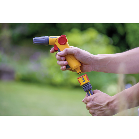 Pistol stropit Hozelock Jet Spray Hozelock, PVC, galben, 3 functii