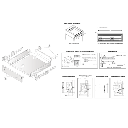 Sistem sertar H=86 mm TEKO Gri-Metal 400 mm Sistem sertar H=86 mm TEKO Gri-Metal 400 mm