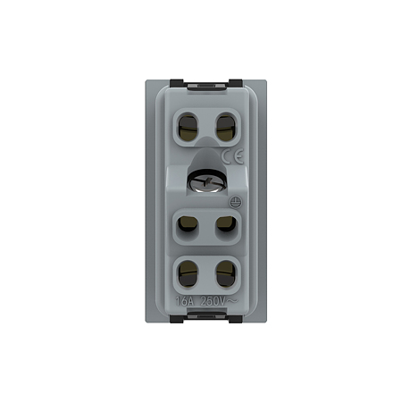 Modul priza simpla standard italian Livolo VL-FCTL16A-1WP, policarbonat, negru