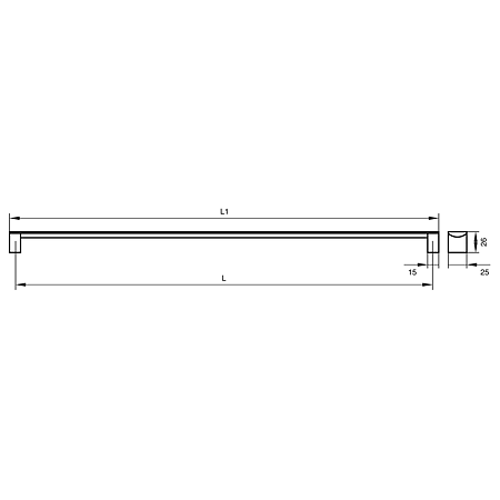 Maner AA337B 580 mm, aluminiu mat Maner AA337B 580 mm, aluminiu mat