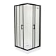 Cabina de dus Sanotechnik Elite Ecoblack, patrata, sticla 6 mm, Easy-Clean, profile aluminiu negre mate, 90 x 90 x 208 cm