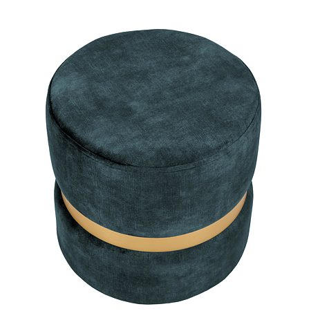 Taburet Ring, inel auriu, stofa turcoaz P13, rotund, 38 x 38 x 40 cm