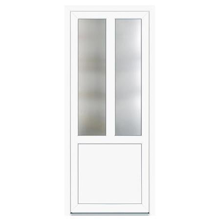 Usa PVC pentru intrare, alb, 88 x 200 cm, 5 camere, dreapta
