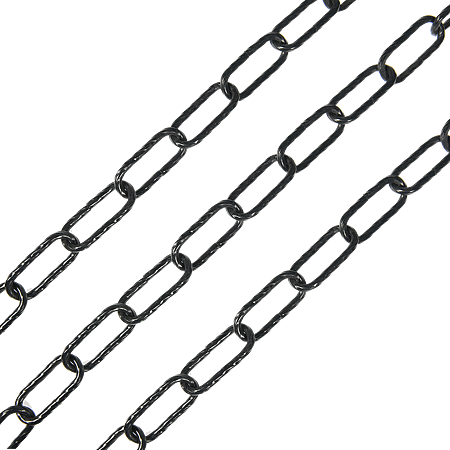 Lant negru cu profil dreptunghiular rasucit, otel, 3,8 mm
