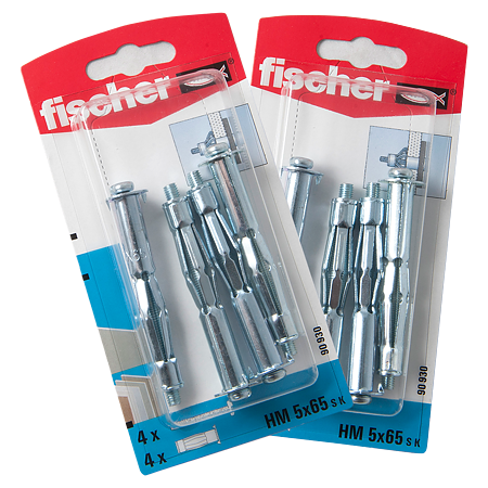 Diblu din metal cu surub, Fischer HM, 5 x 65 mm, 5 x 73 mm, 4 buc