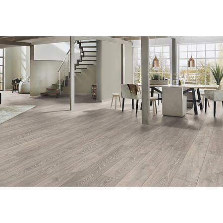 Parchet laminat 12 mm Kronospan Atlantic 5542 Boulder Oak, nuanta medie, clasa de trafic 33, twin click + si 1click2go pure +, 1288 x 195 mm