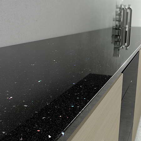 Blat masa bucatarie Kronospan K218 GG, lucios, Andromeda neagra, 4100 x 900 x 38 mm