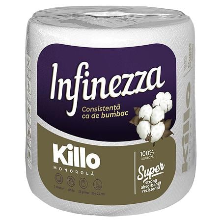 Prosop hartie Infinezza Killo, alb, 2 straturi, 435 foi