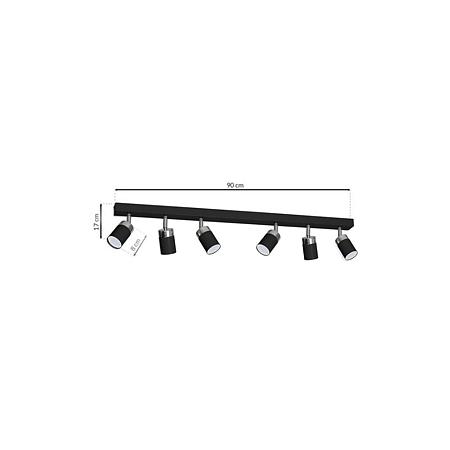 Spot Joker, 6 x GU10, metal, negru/crom