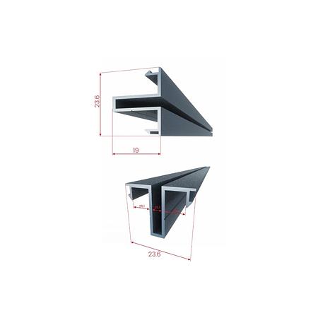Poarta auto prefabricata metalica Poseidon, aluminiu, batanta, gri antracit, 3000 x 1800 mm