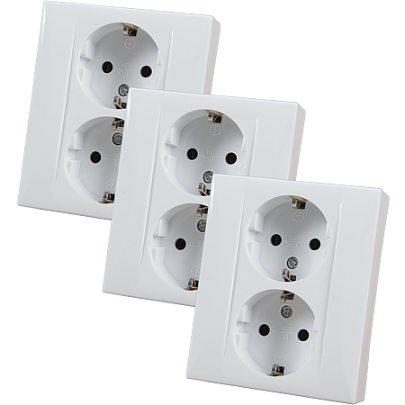 Priza Evian, dubla, cu contact de protectie