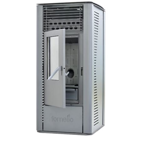 Semineu pe peleti cu tiraj fortat Fornello Sophia Black 11 kw, aprindere electrica