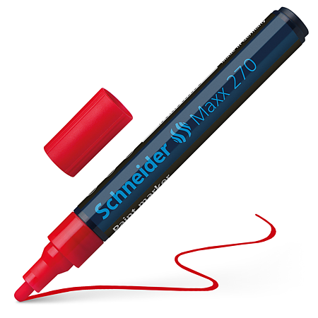 Marker permanent Schneider, varf rotund, 3 mm, cu vopsea rosie