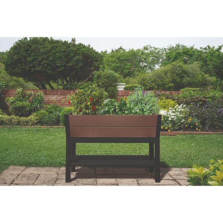 Jardiniera cu picioare Keter Darwin, plastic, maro, 113 x 47.5 x 79.8 cm